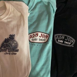 3 pack RON JON SURF SHOP surfer long sleeve Tees!